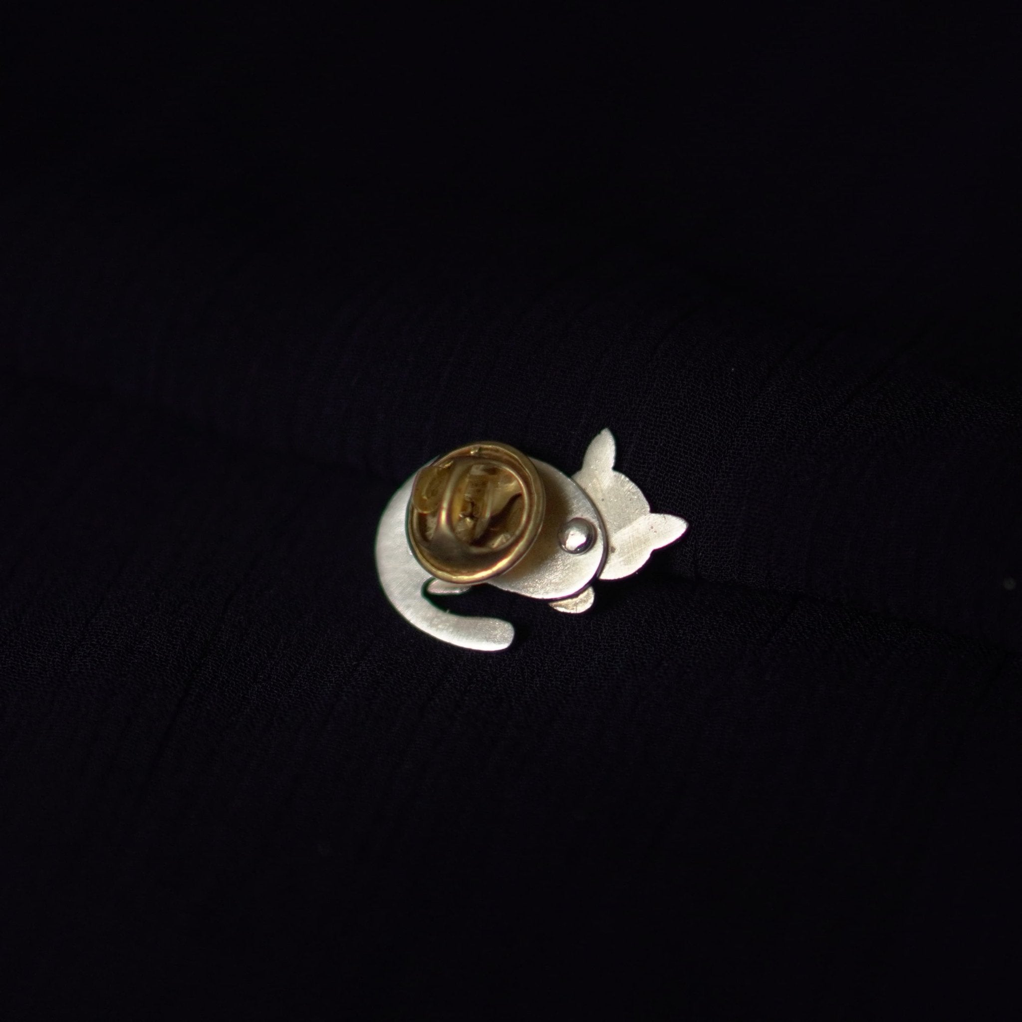 Cat Silver Pin – Movable Head - Quirksmith
