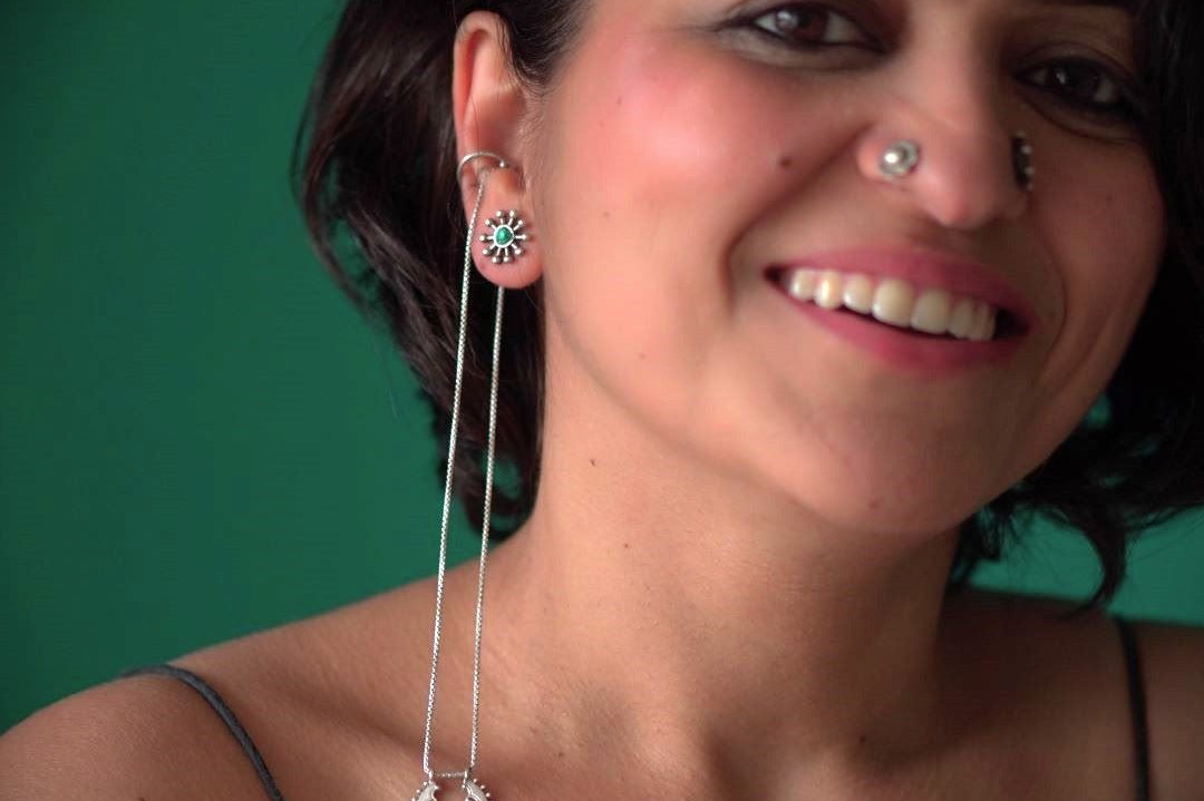 Chaarbagh Long Earclip - Quirksmith
