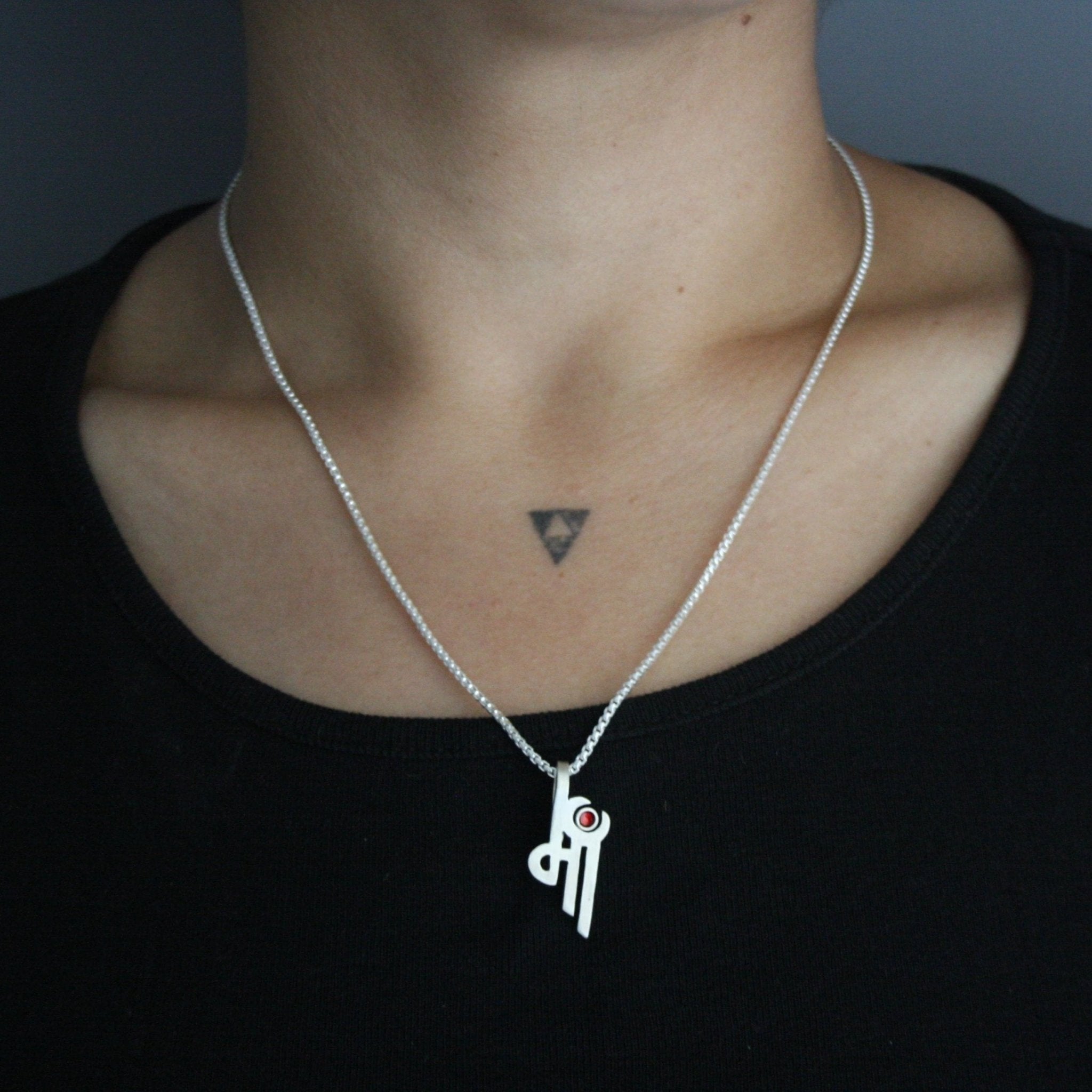 Quirksmith Maa Pendant: Sterling Silver Poetry, Handcrafted in