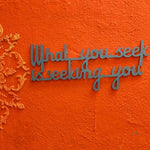 Rumi Wall Decor (What you seek) - Teal Blue - Quirksmith