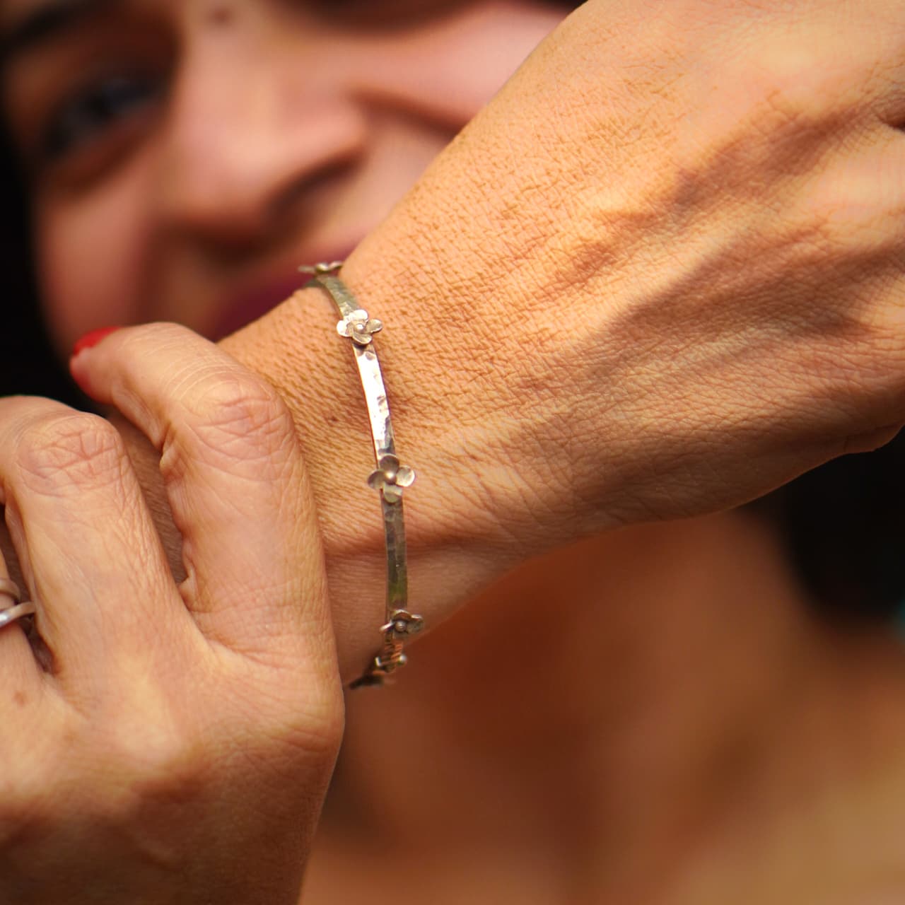 Tiny Flower Bangle - Single - Quirksmith