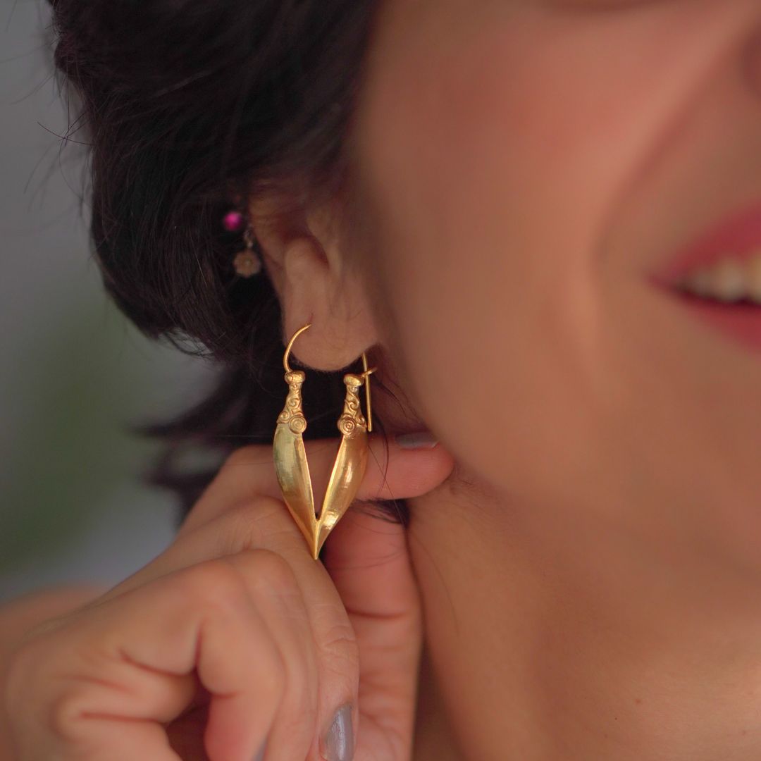 Ethnic Tribal Edge Hoops – Lightweight Daily Wear Earrings