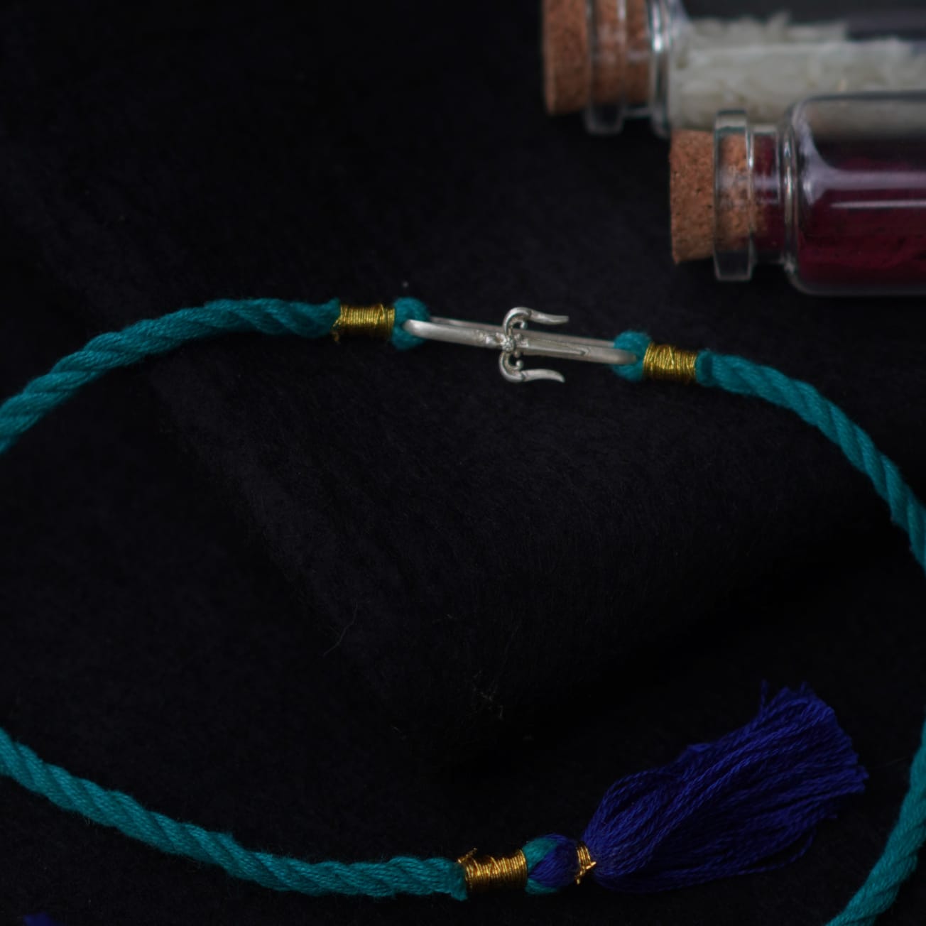 Trishul Silver Watch Charm Rakhi - Quirksmith