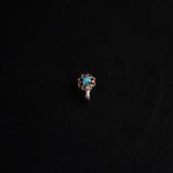 Turquoise Flower Nosepin - Wire - Quirksmith