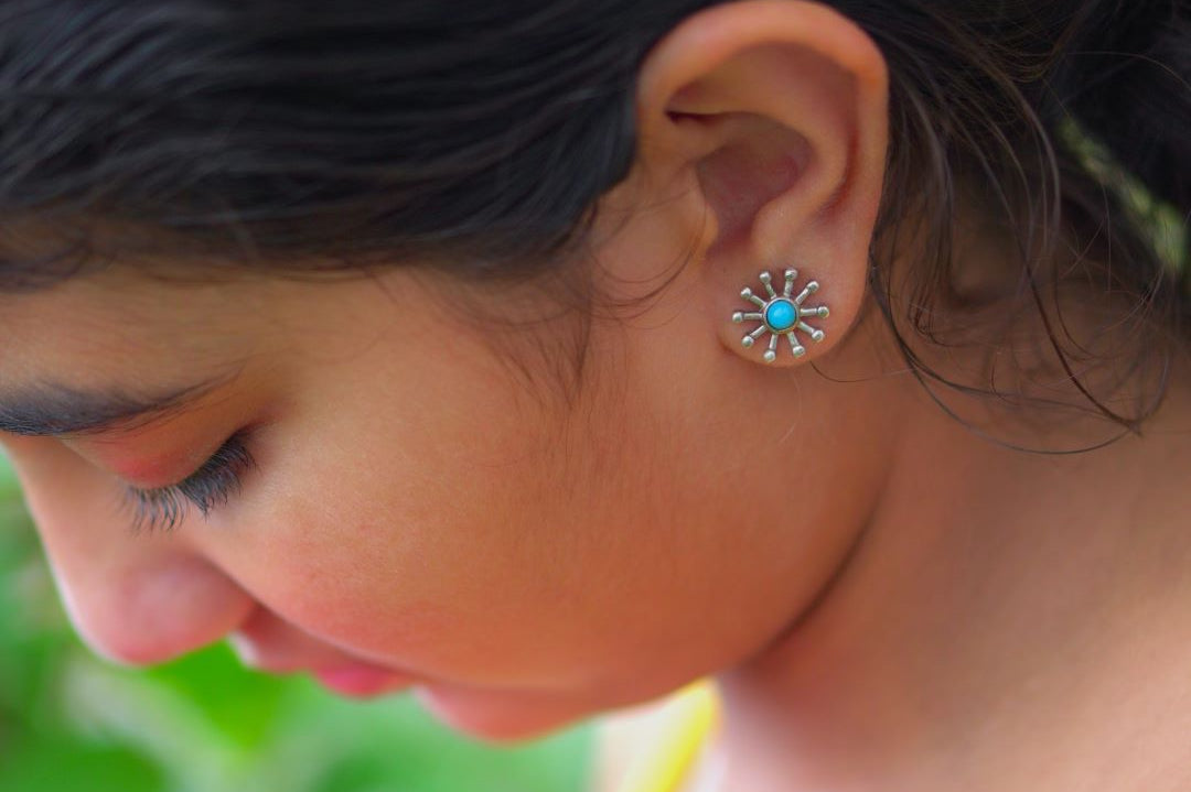 Turquoise Studs (kids) - Quirksmith