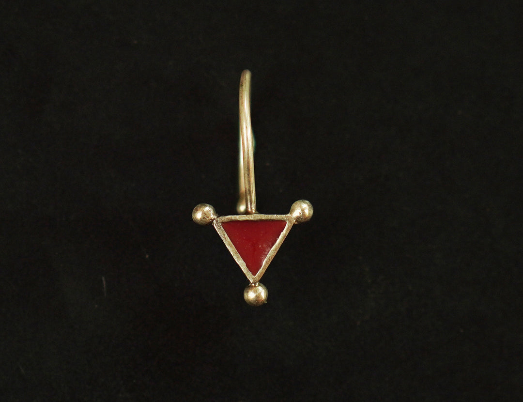 Buy silver clip on lip ring in bold red color