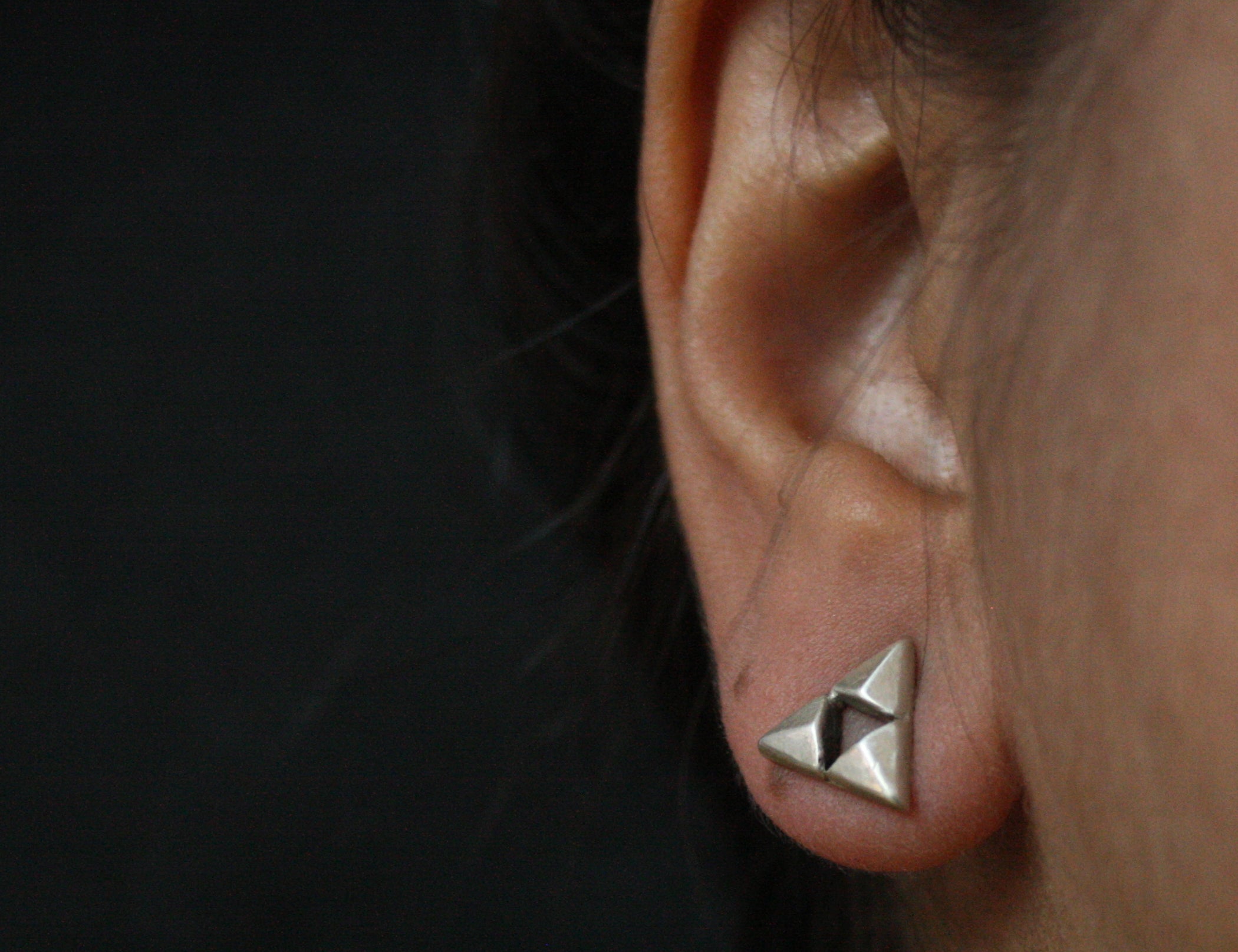 Buy Handcrafted Silver Studs Online - Pyramid Studs by Quirksmith
