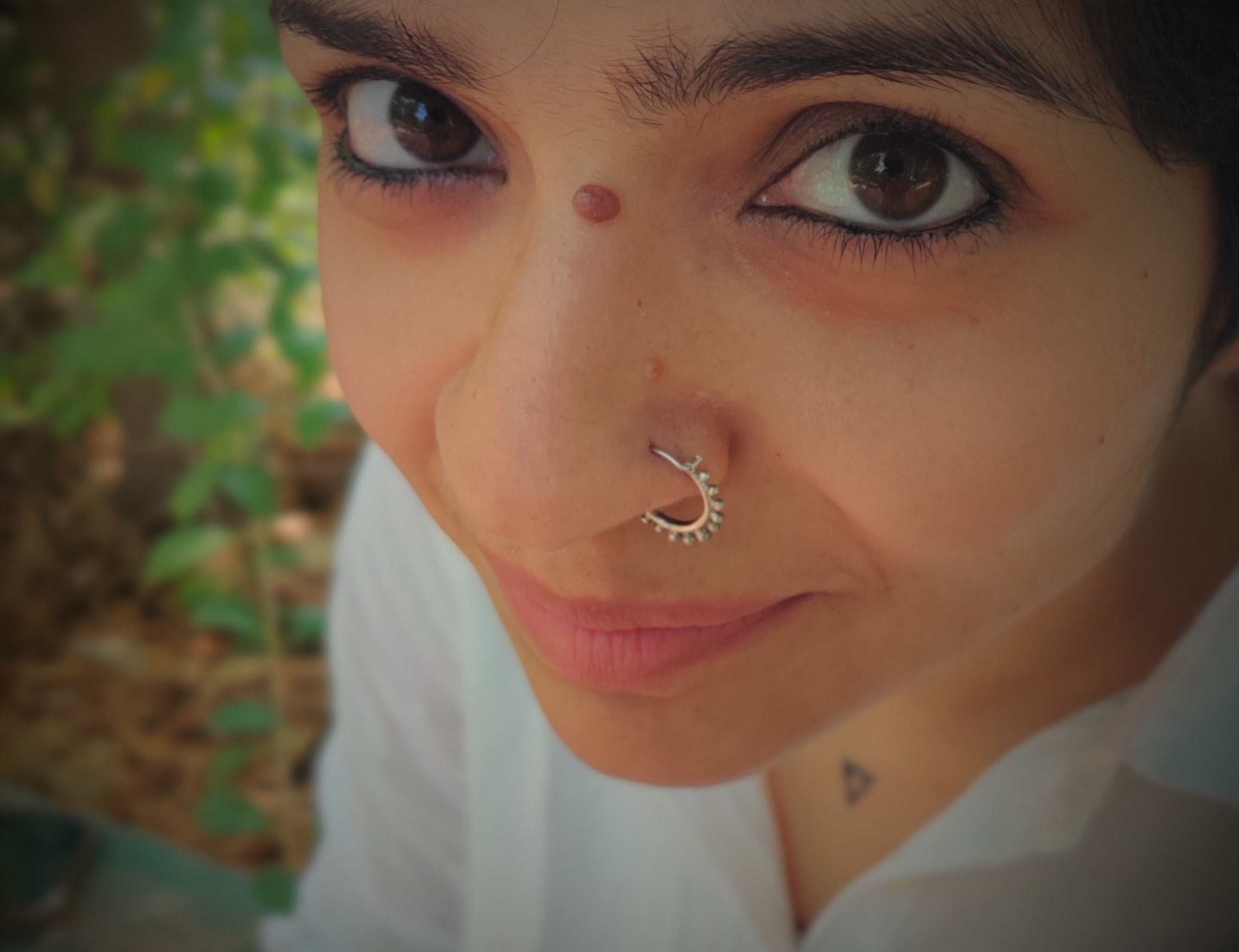 Buy online Silver Nose Ring with piercing and without piercing - Quirksmith