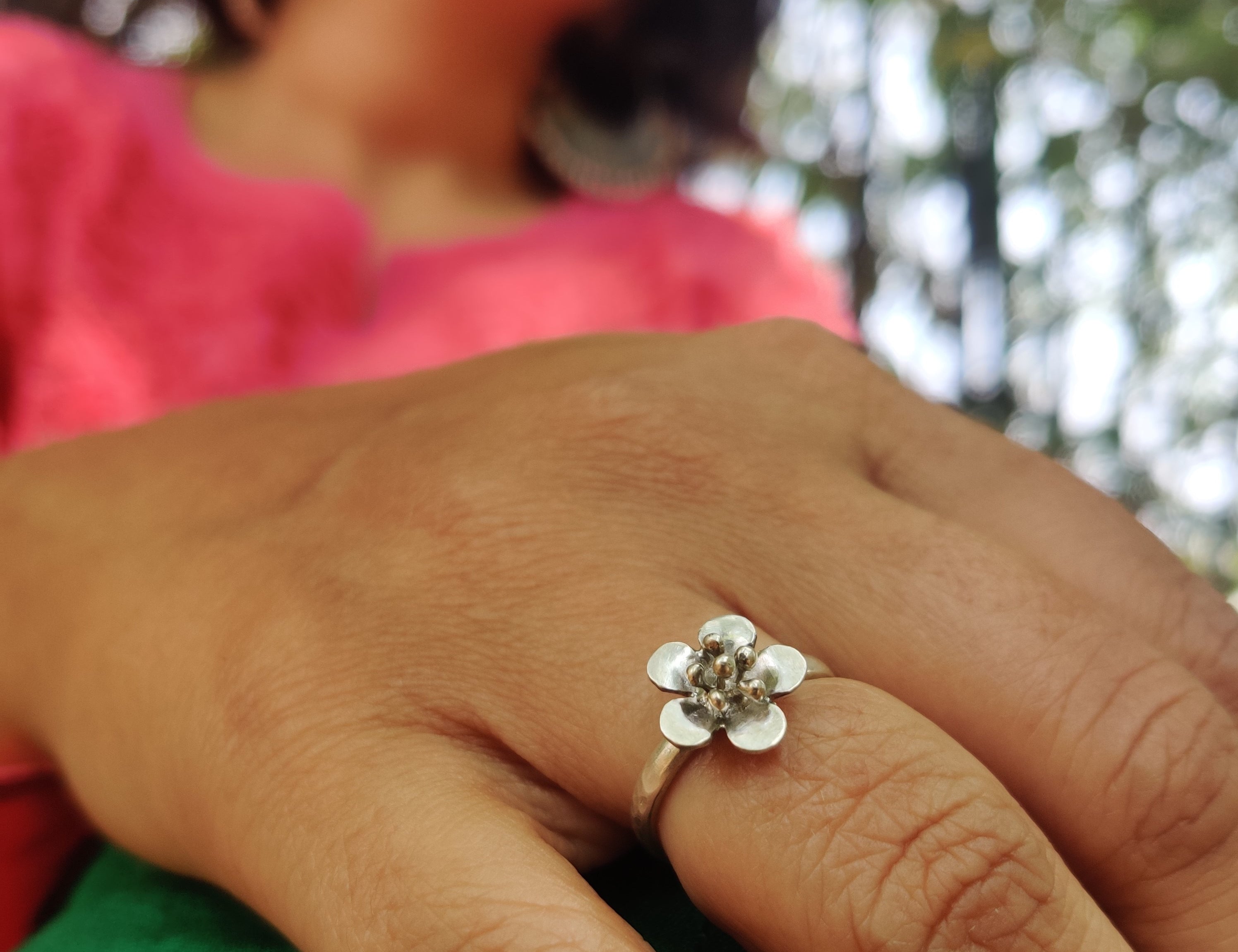 Premium silver ring collection - Buttercup Flower Finger Ring by Quirksmith