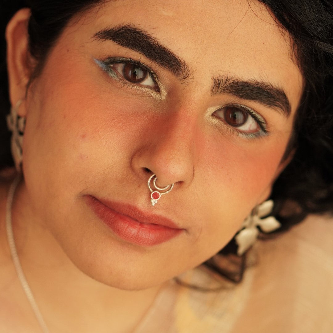 Buy Quirksmith 92.5 silver Bindu septum ring - Tribal elegance for your style!
