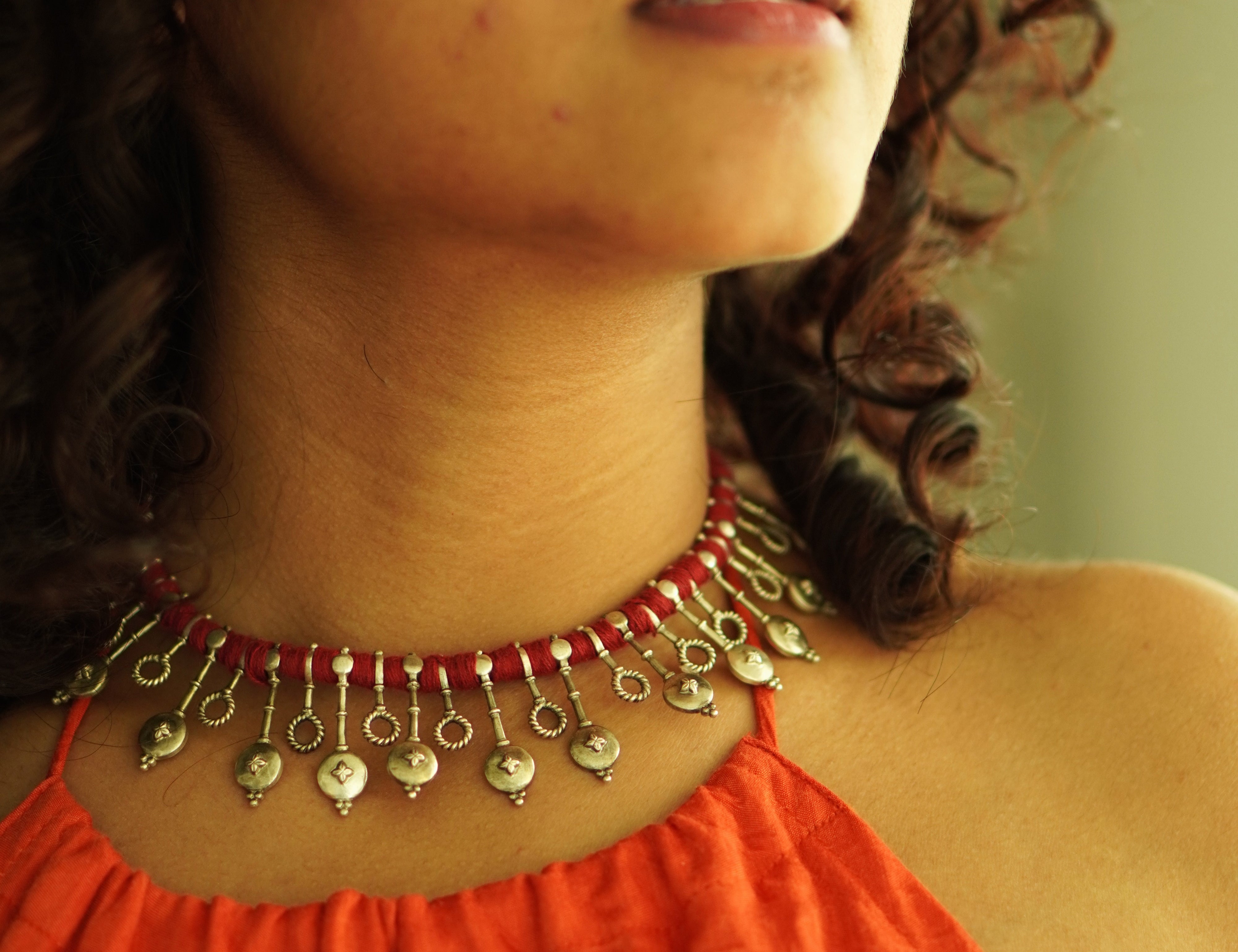 Quirksmith Minar Necklace – Handcrafted in 92.5 Silver, Elegant Silver Choker Necklace