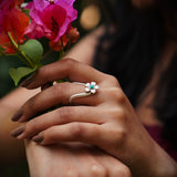 Poetic Beauty: Quirksmith Floral Heirloom Ring, on Shark Tank India Jewellery Collection. Handcrafted in 92.5 Silver.