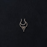 Unique Trikone Jaali Septum Ring (Clipon) - 92.5 Silver by Quirksmith - Buy Now!