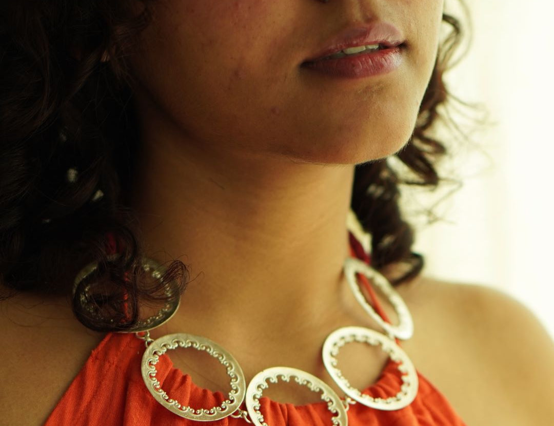 Darpan Necklace by Quirksmith – Traditional  Necklace, Handcrafted Silver Charm
