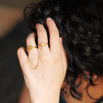 Elevate your style with Quirksmith's Kamal Two Finger Ring, a cute and romantic birthday gift for your girlfriend.