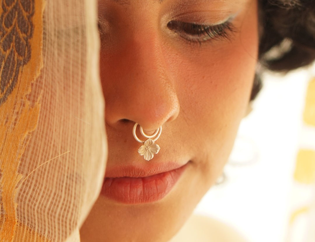 Buy Sadabahar Septum Ring by Quirksmith: A 92.5 silver clip-on with timeless charm. Shop now!