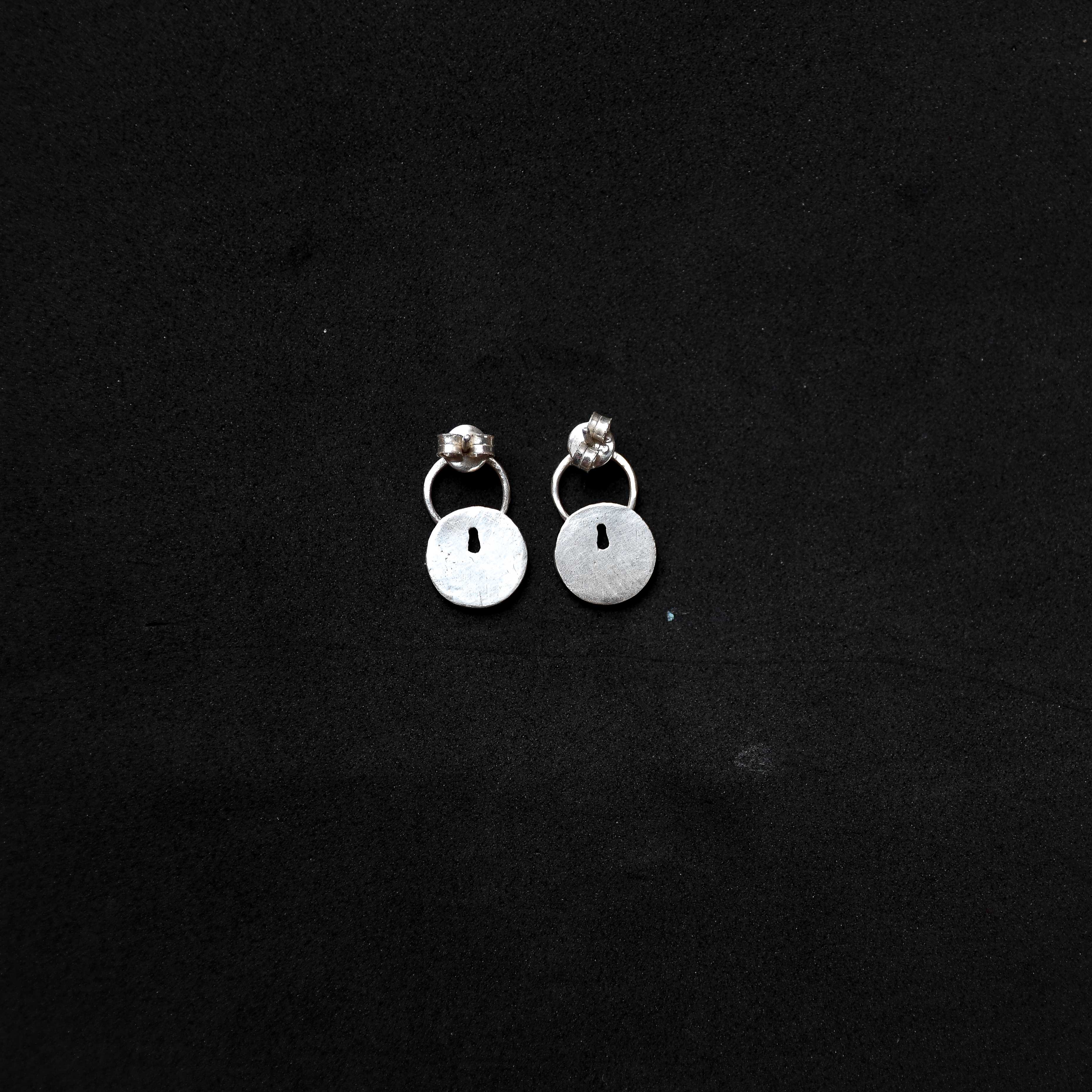 Adorn Your Ears with Quirksmith Taala Chaabi Studs – Handcrafted Silver Earstuds