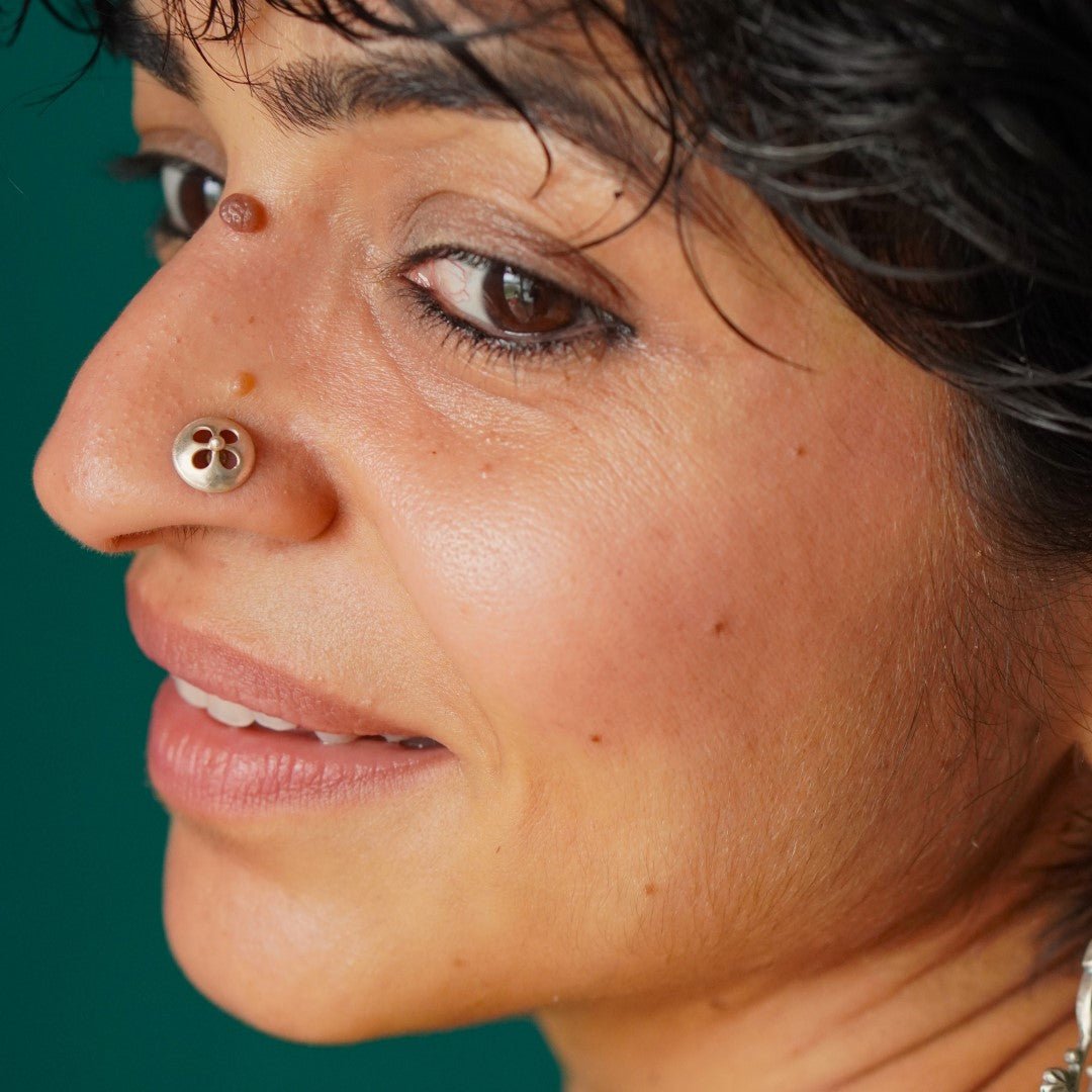 Abstract Blossom Nosepin - Wire - Quirksmith