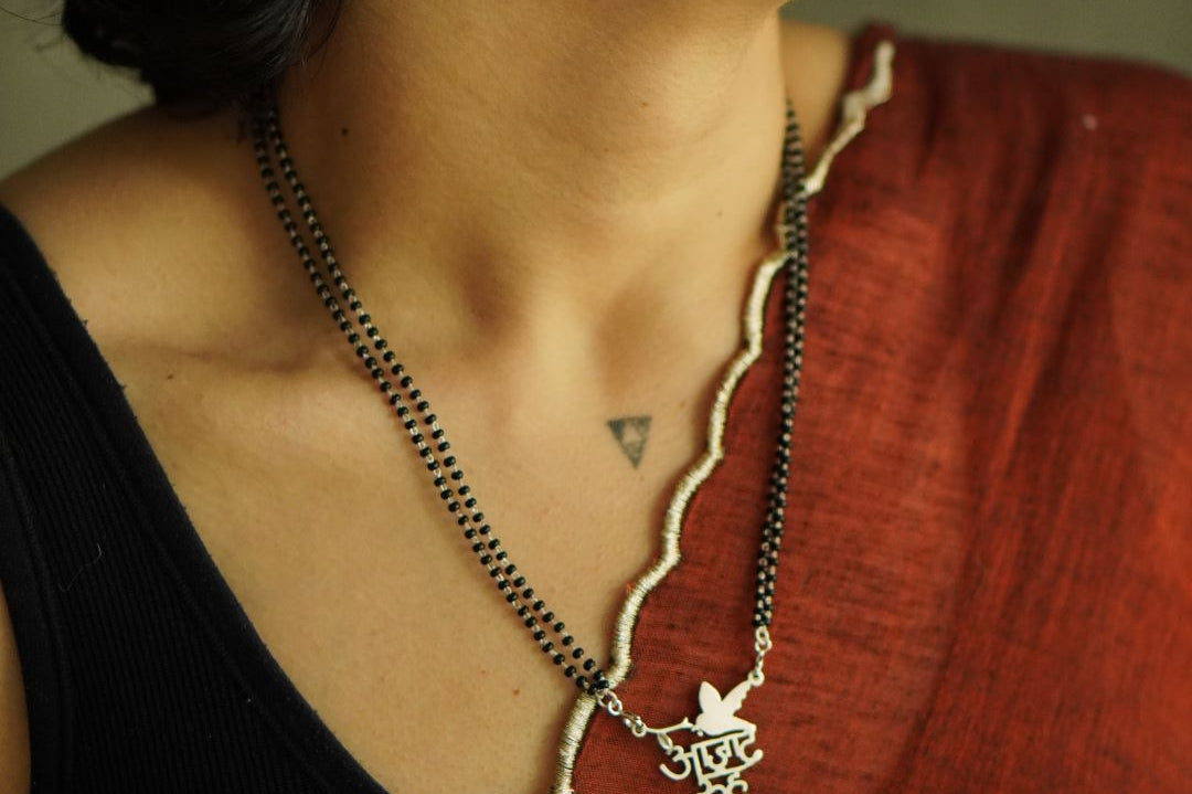 Azaad Rooh Pendant - with Classic Mangalsutra chain - 18 inch - Quirksmith