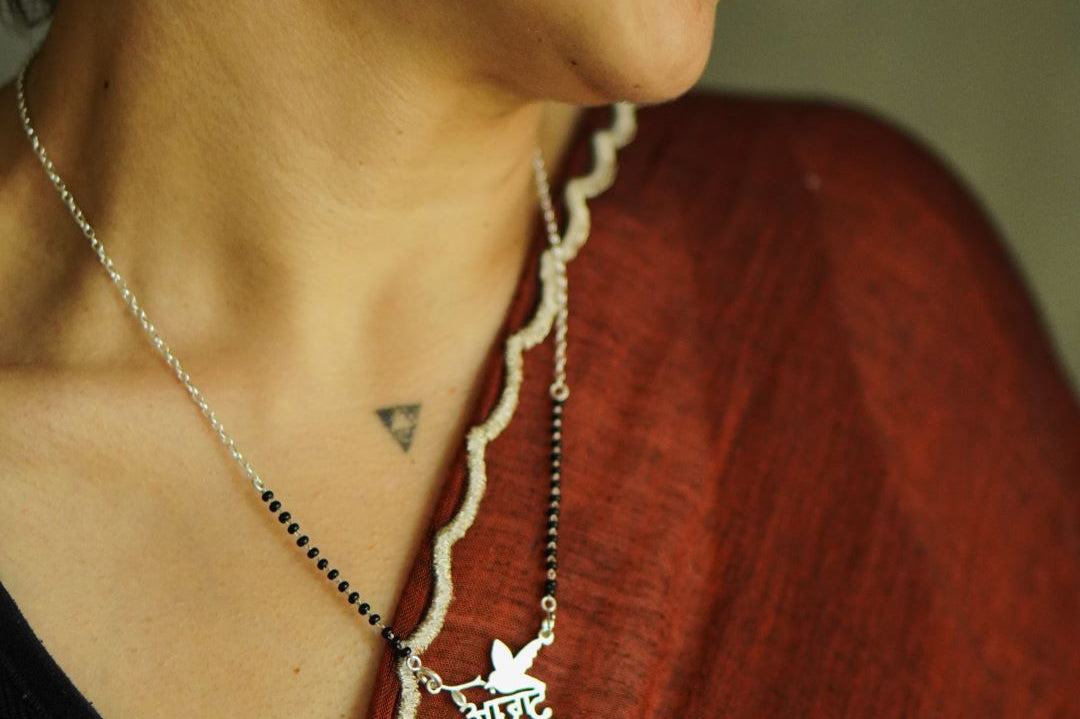 Azaad Rooh Pendant - with Elegant Mangalsutra chain - 18 inch - Quirksmith