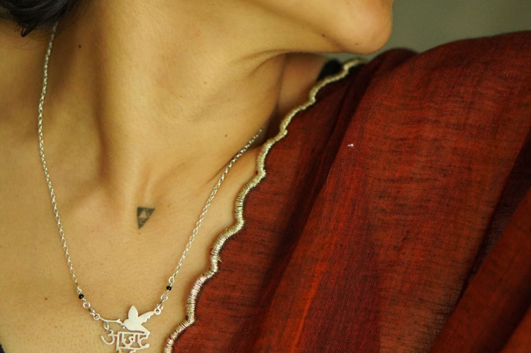 Azaad Rooh Pendant - with Minimal Mangalsutra chain - 18 inch - Quirksmith