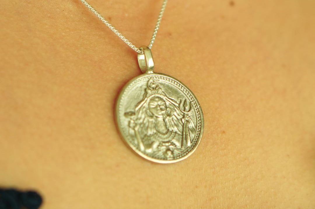 Maa Durga Coin Pendant - Quirksmith