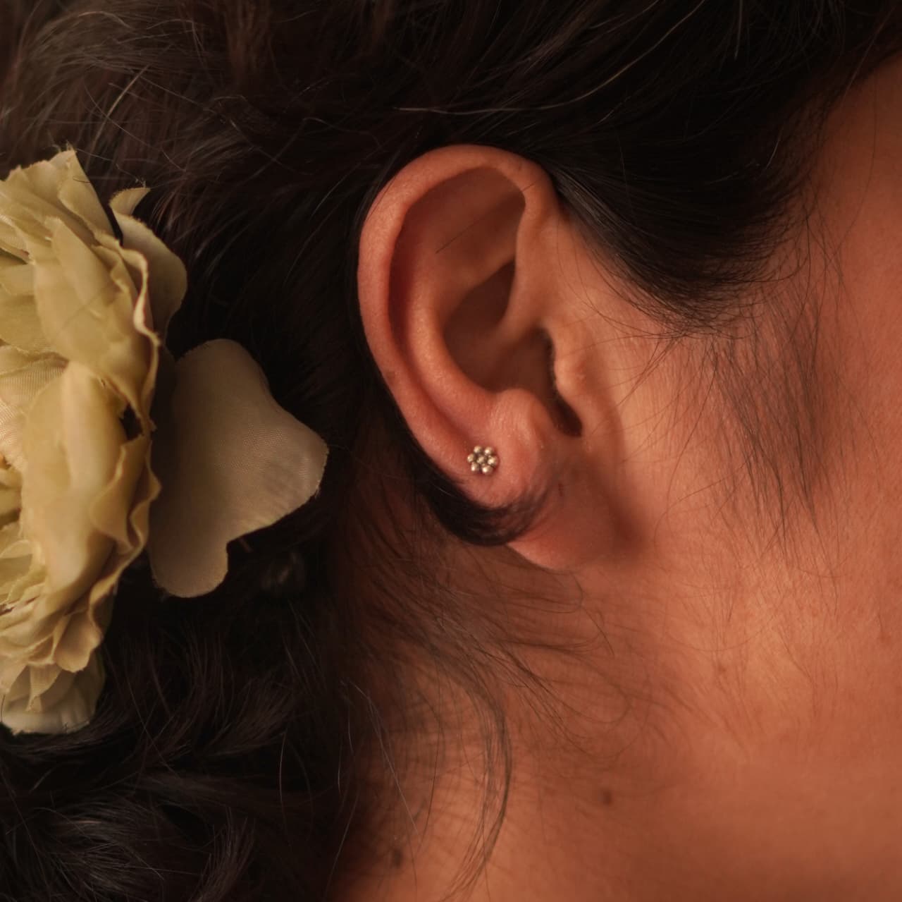 Bloom Dot Nosepin Stud - Wire - Quirksmith