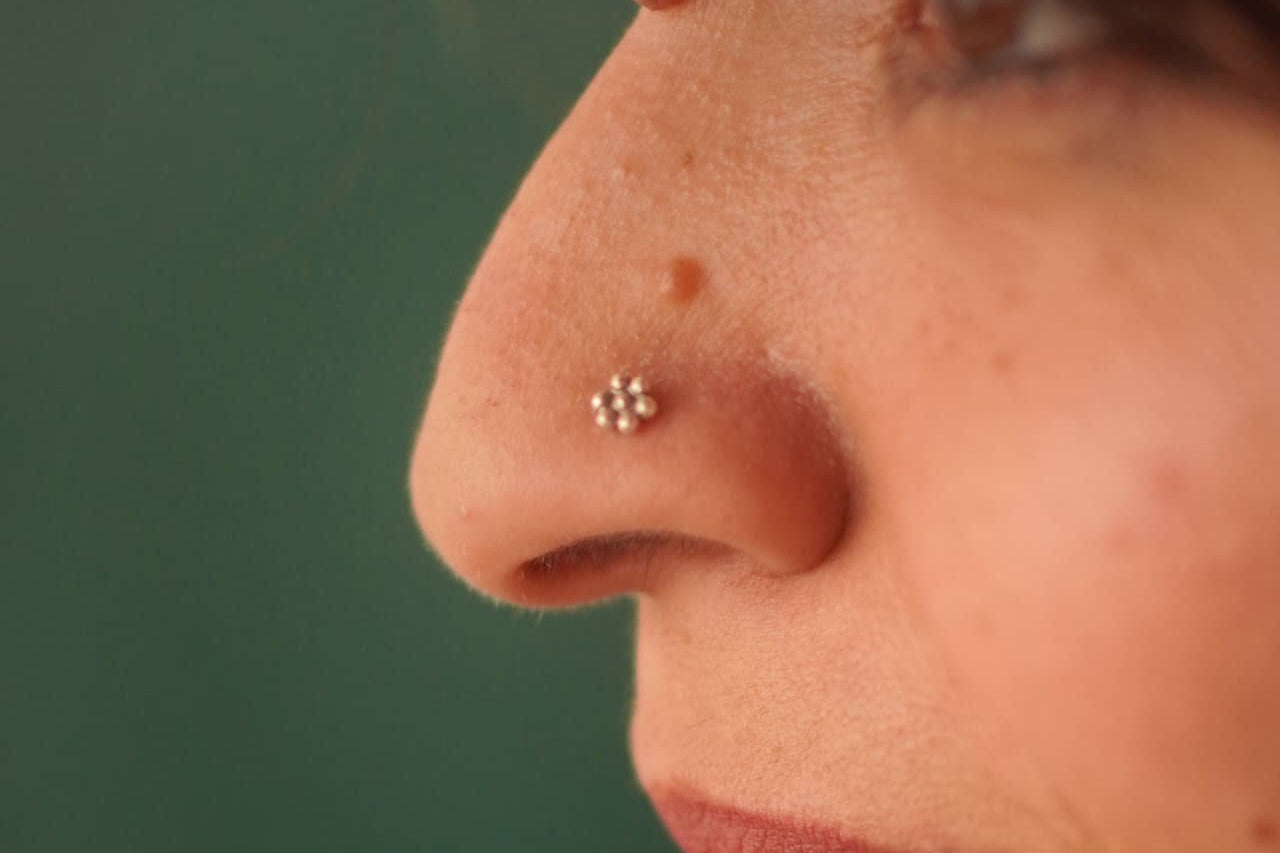 Bloom Dot Nosepin Stud - Wire - Quirksmith