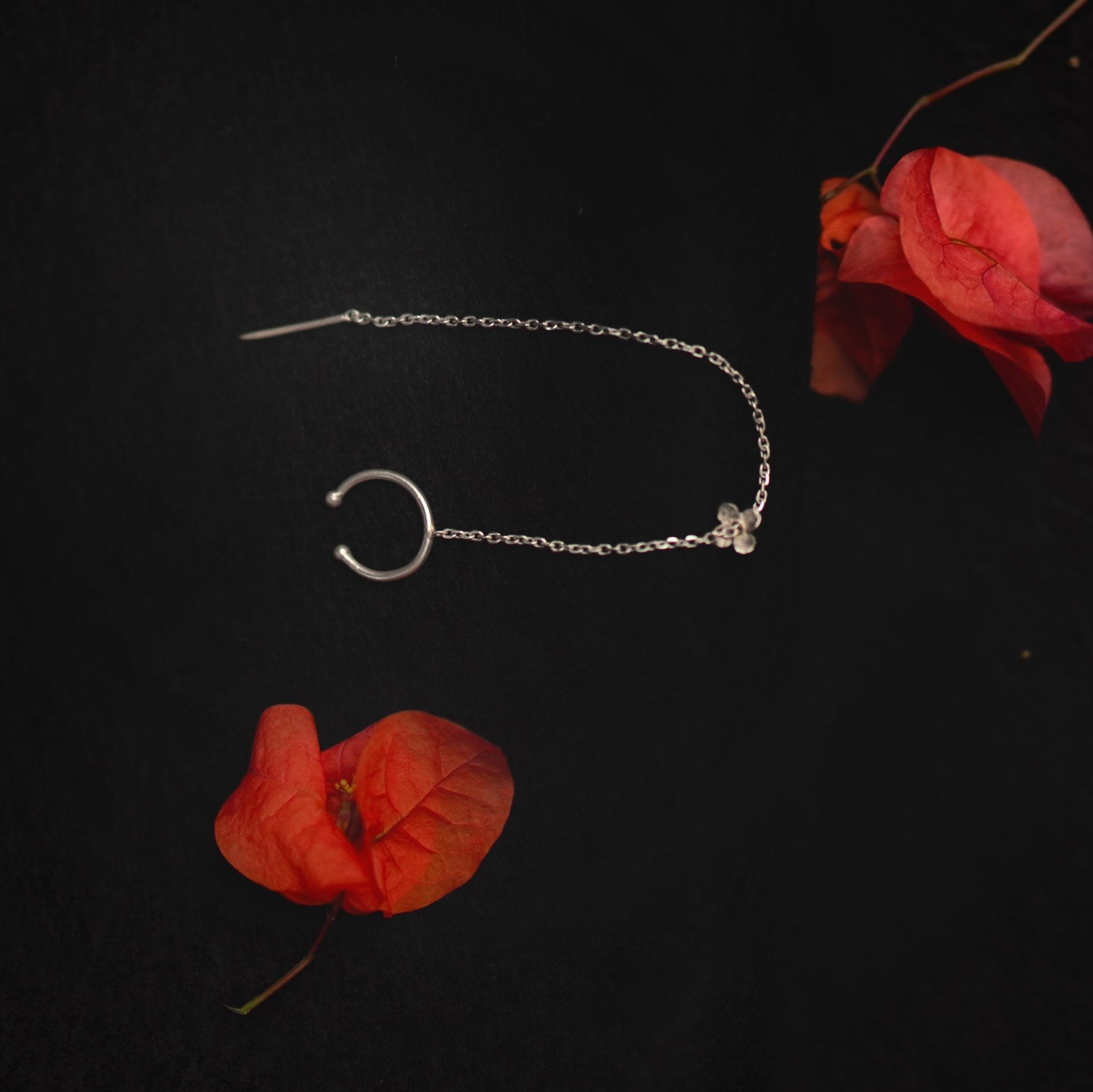 Floral Earclip Sui Dhaaga - Floral Earclip Sui Daga - Single Piece - Quirksmith