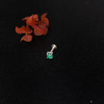 Green dot Nosepin Stud - Wire - Quirksmith