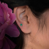 Green dot Nosepin Stud - Wire - Quirksmith