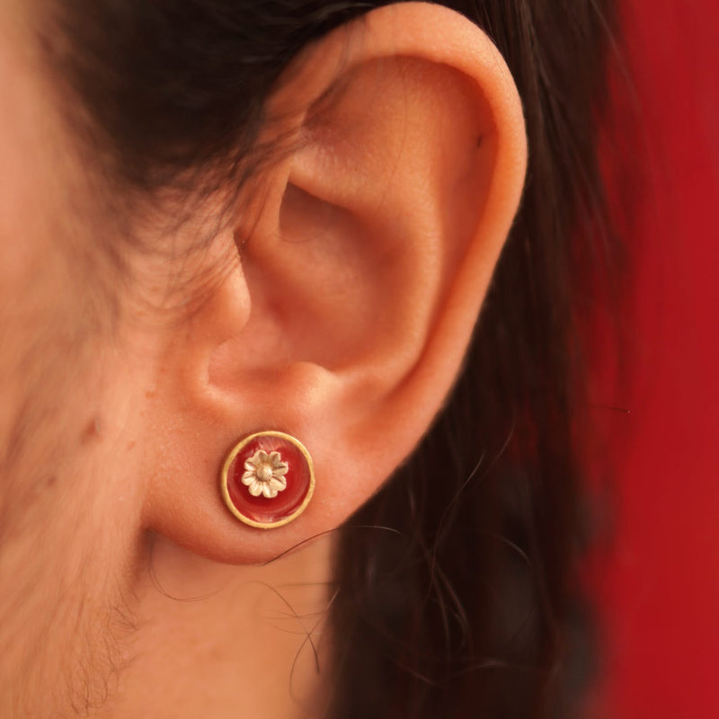 Gulaal Floral studs - Quirksmith