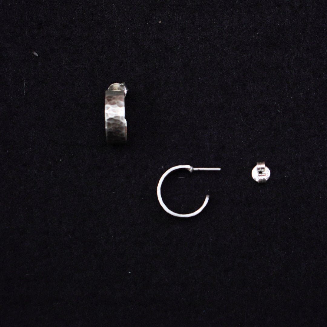 Hammered Half Hoops - Single Piece - Quirksmith