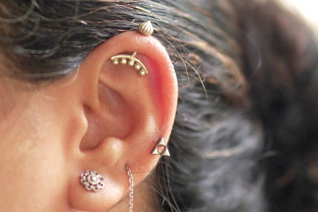 Bugadi Earrings Designs Upper Ear Ring Gold Indradhanu Bugadi