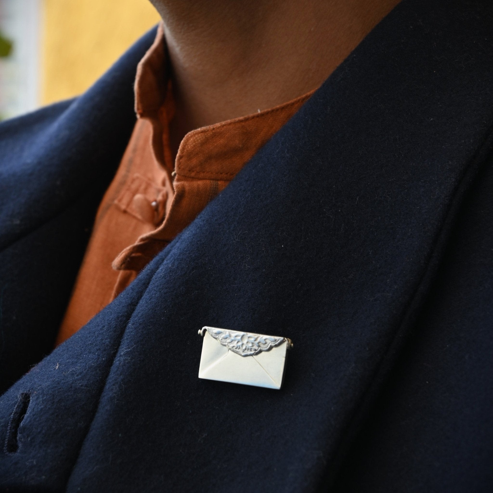 Lifafa Brooch (Personalized) – Custom Silver Envelope Brooch with Your ...