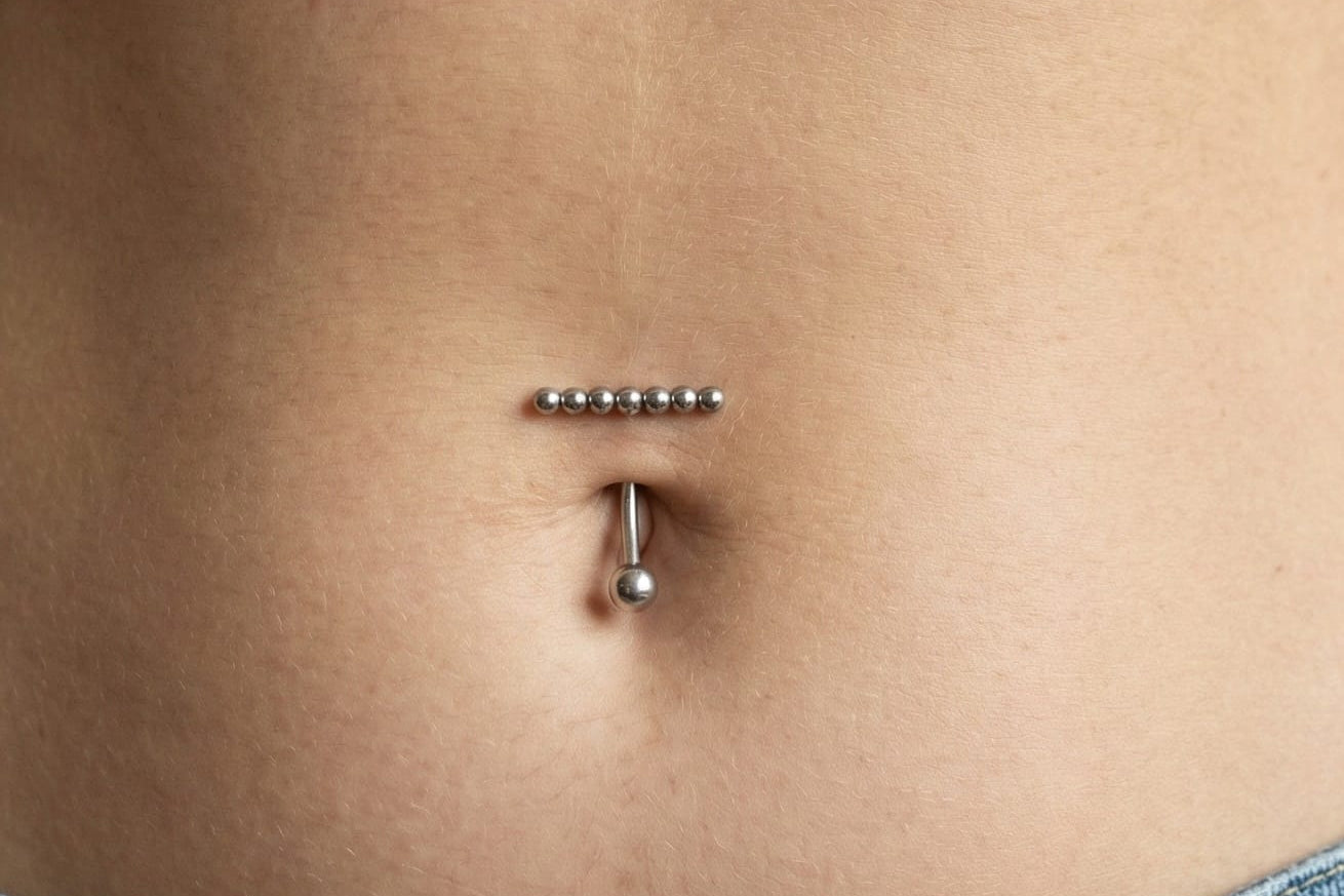 Linear Dot Belly Ring - Quirksmith