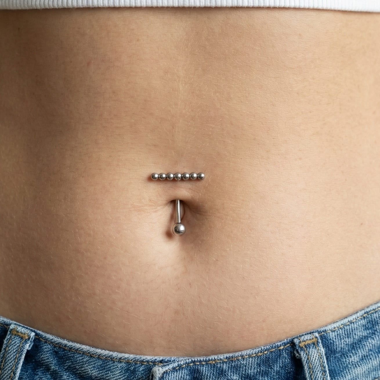 Linear Dot Belly Ring - Quirksmith