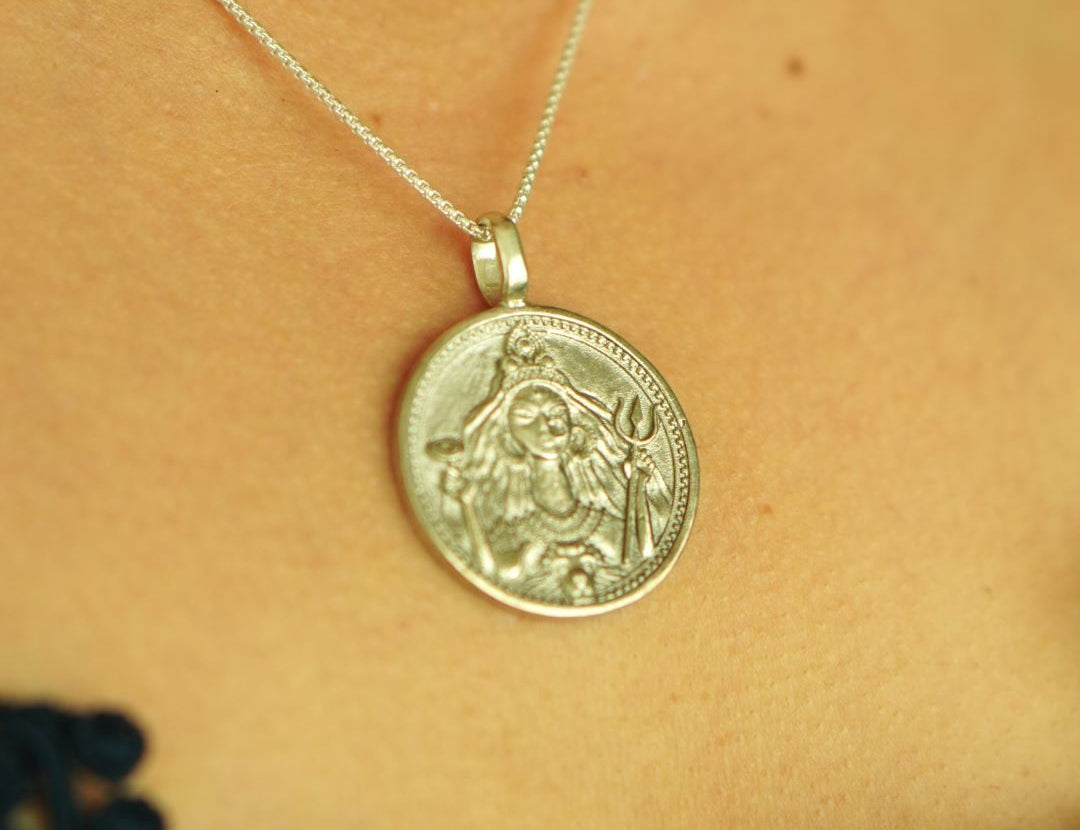 Maa Durga Coin Pendant - Quirksmith