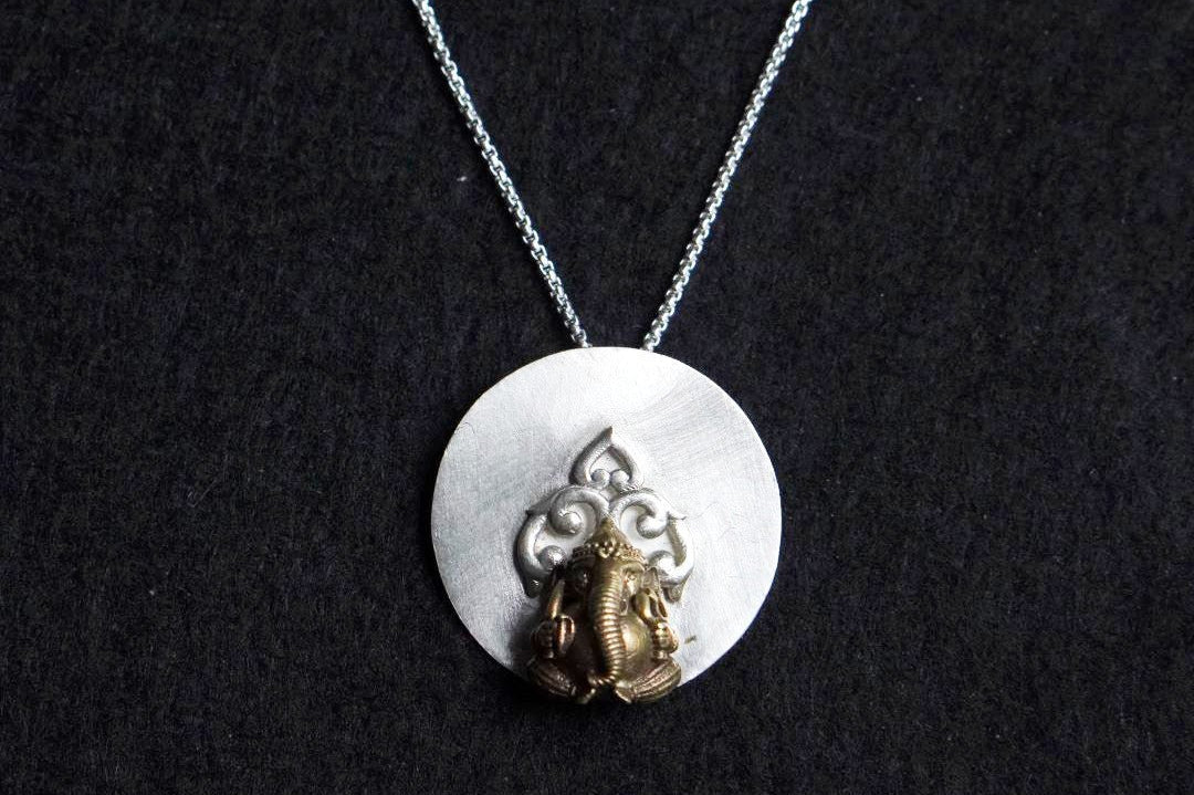 Mangal Murti Pendant - with Plain Silver Chain - 18 inch - Quirksmith