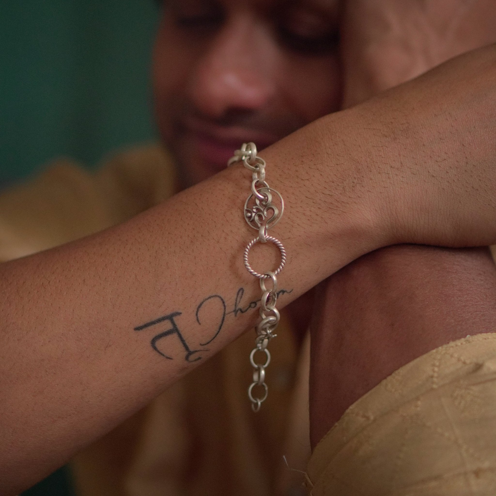 Om Bracelet Silver Rakhi - Quirksmith