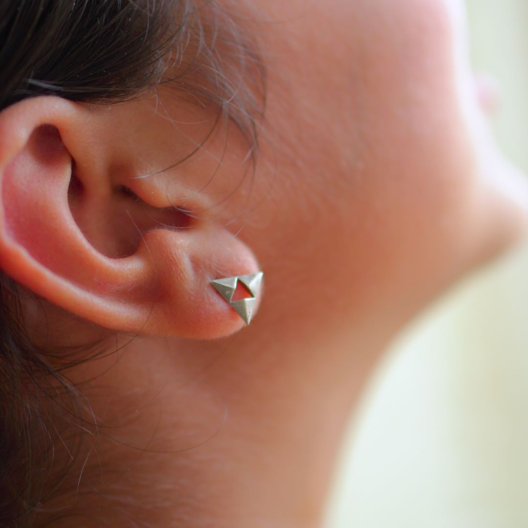 Trendy Pyramid Shape Stud Earrings – Lightweight Daily Wear