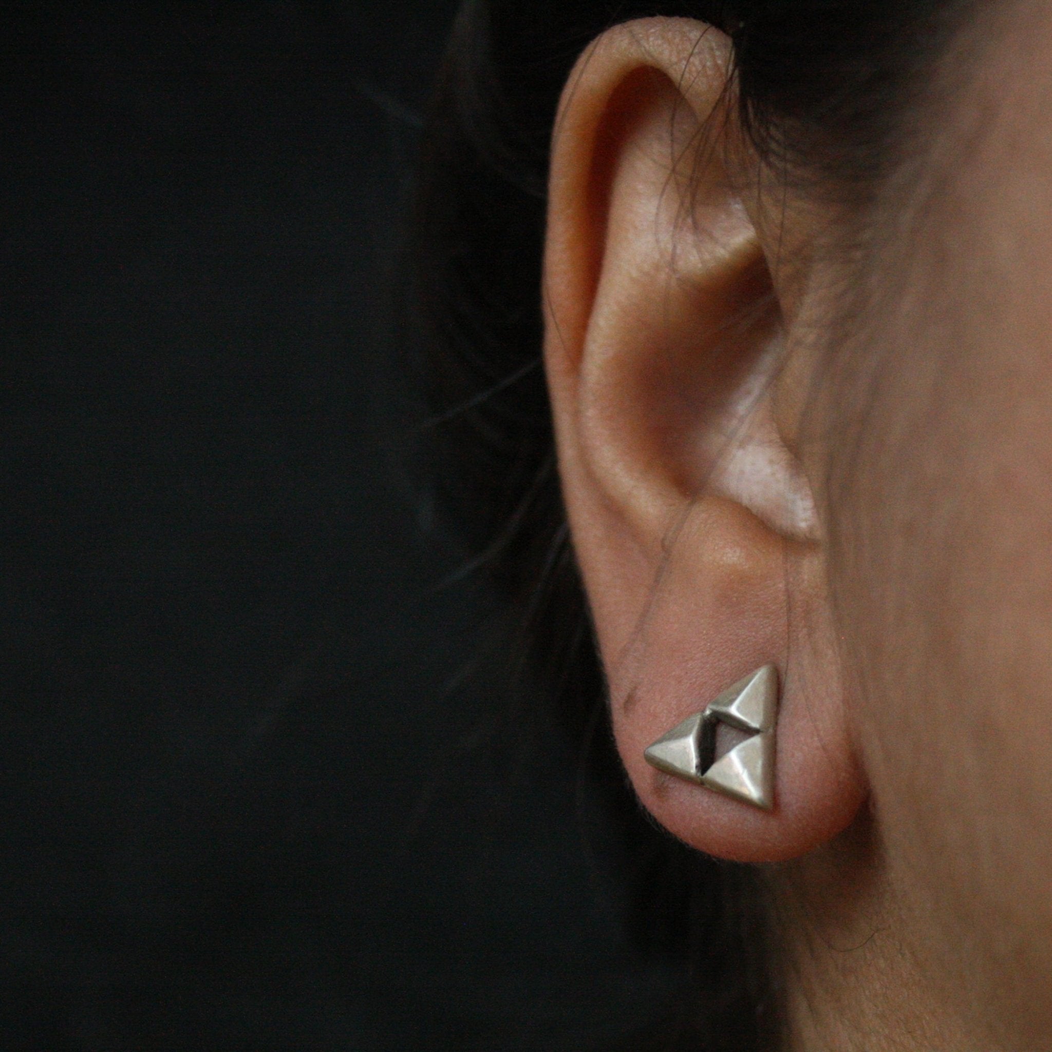 Buy Premium silver Earrings collection - Pyramid Studs by