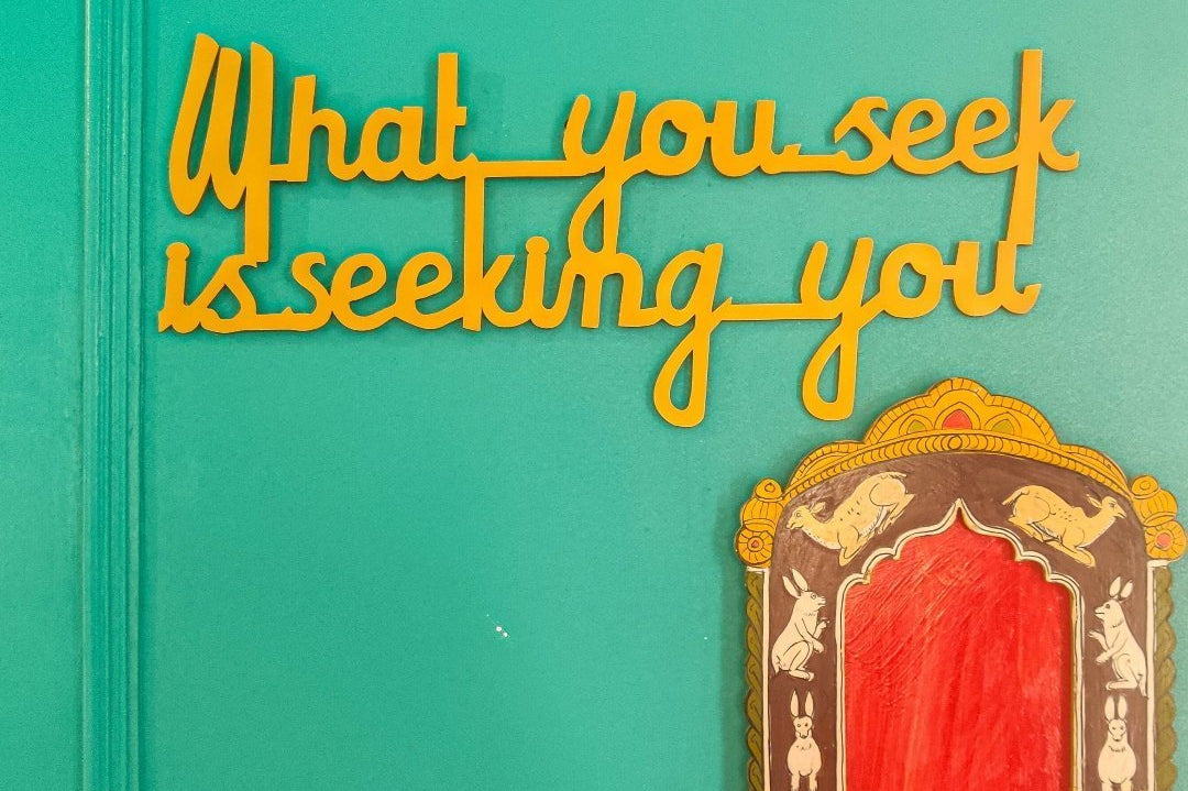 Rumi Wall Decor (What you seek) - Teal Blue - Quirksmith