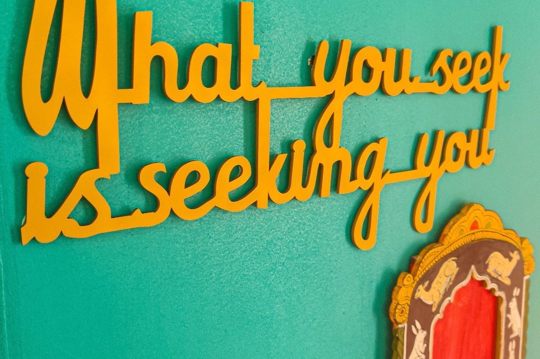 Rumi Wall Decor (What you seek) - Teal Blue - Quirksmith