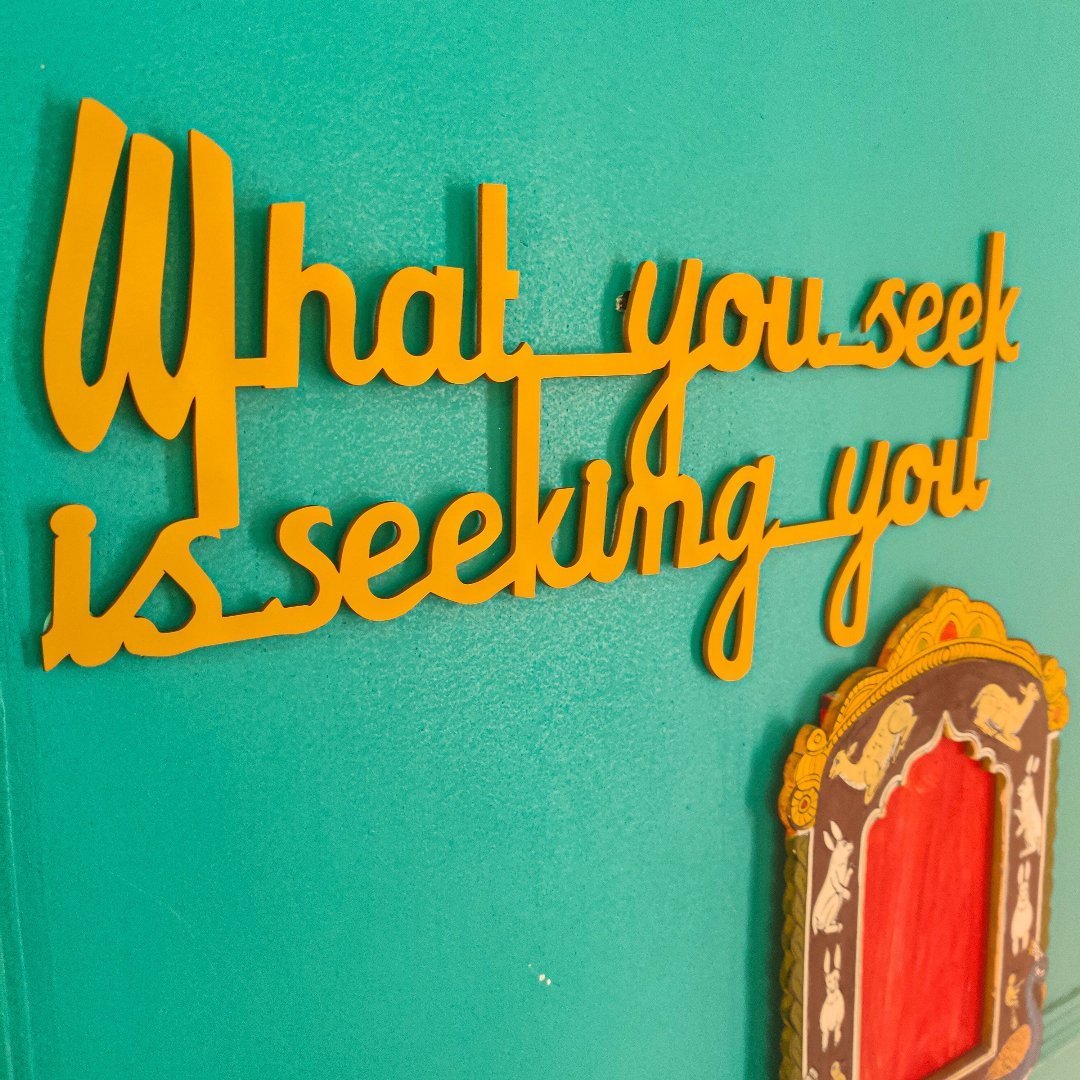 Rumi Wall Decor (What you seek) - Teal Blue - Quirksmith