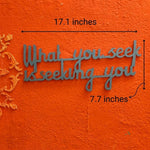 Rumi Wall Decor (What you seek) - Teal Blue - Quirksmith