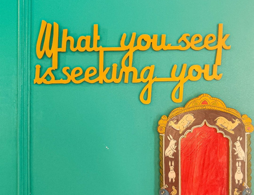 Rumi Wall Decor (What you seek) - Teal Blue - Quirksmith