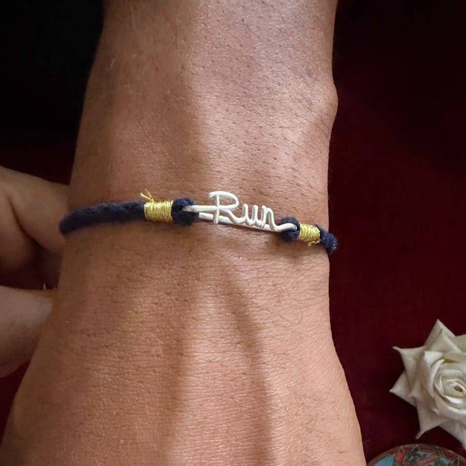 Run Silver Watch charm Rakhi - Quirksmith