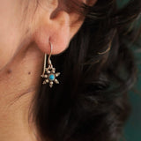Saanjh Turquoise Dangle Earrings - Quirksmith