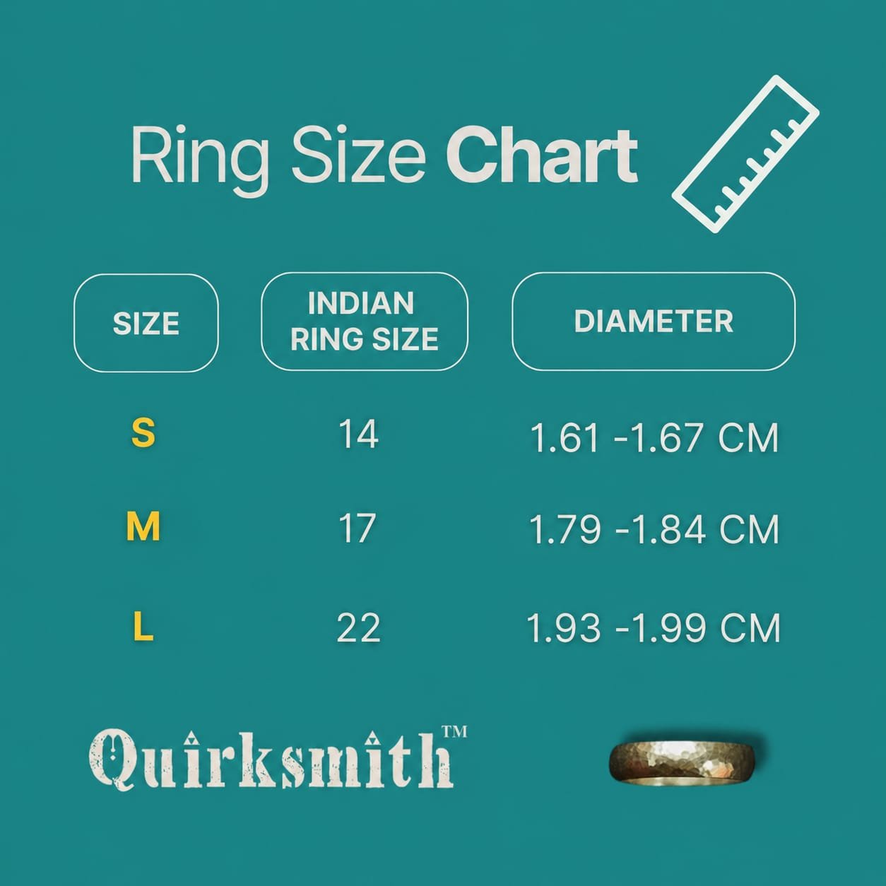 Simple Hammered Ring-S - Quirksmith